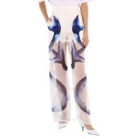 Ladies Mermaid Tail Print Mulberry Silk Trousers, Brand Size 12