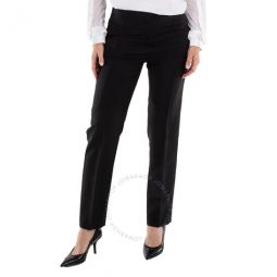 Aimie Mohair Wool Tailored Trousers In Black, Brand Size 10 (US Size 8)