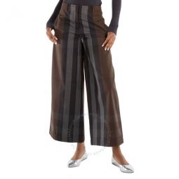 Dark Birch Brown Check Custom Fit Trousers, Brand Size 4 (US Size 2)