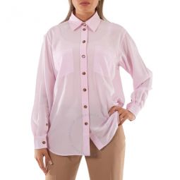 Pale Candy Pink Ivanna Silk Crepe De Chine Oversized Shirt, Brand Size 2 (US Size 0)
