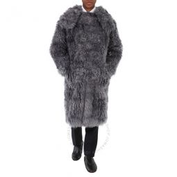 Tempest Grey Ear-Detail Hood Faux Fur Duffle Coat, Brand Size 52 (US Size 42)