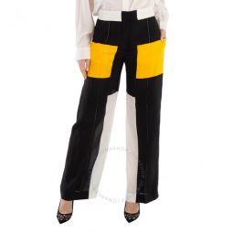 Deep Saffron Colorblock Jane Tailored Trousers, Brand Size 6 (US Size 4)