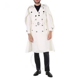Technical Faille Reconstructed Double-breasted Cape Detail Trench Coat, Brand Size 44 (US Size 34)