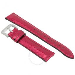 Ladies 18 mm Metallic Pink Leather Watch Band