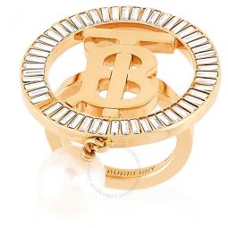 Gold Crystal Logo Ring, Size Large