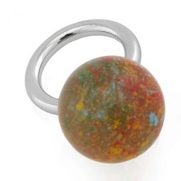 Ladies Marbled Resin Palladium-plated Dangle Ring, Brand Size Small