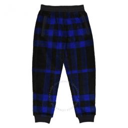 Deep Royal Blue Dimitri Check Fleece Trouser, Size Large