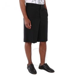 Mens Black Cut-Out Detail Tailored Shorts, Brand Size 56 (US Size 39)