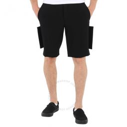 Mens Black Panel-Detail Tailored Shorts, Brand Size 58 (US Size 40.5)