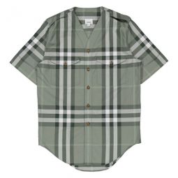 Dusty Green Check Basildon Baseball Shirt, Size XX-Small