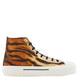 Mens Jack Tiger Print High-Top Sneakers, Brand Size 41 ( US Size 8 )