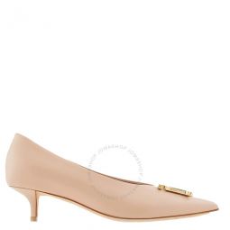 Nude Madelina 40 TB Monogram Pumps, Brand Size 37W ( US Size 7W )