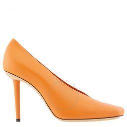 Ladies Bright Orange Diamond 100 Pumps, Brand Size 37 ( US Size 7 )