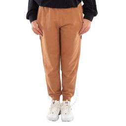 Ladies Camel Larkan Check Panel Jogging Pants, Size XX-Small