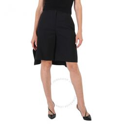 Ladies Black Geometric Print Panel Mohair Wool Shorts, Brand Size 10 (US Size 8)