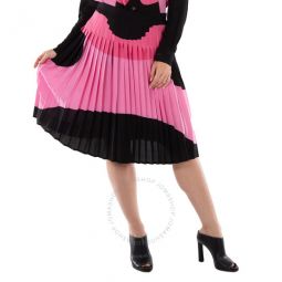 Bubblegum Pink Marine Blob Silk Midi Skirt, Brand Size 4 (US Size 2)