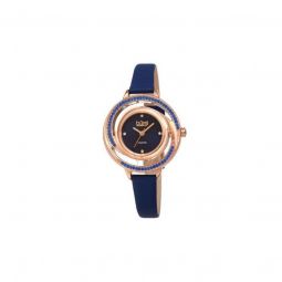 Womens Leather Blue Dial