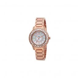 Womens Rose-Tone Brass Mother of Pearl Dial