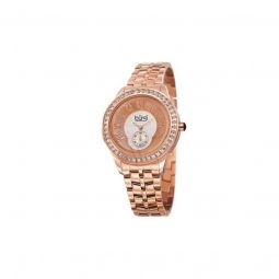 Womens Rose-Tone Stainless Steel Silver-Tone Dial