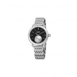 Womens Stainless Steel Black Dial