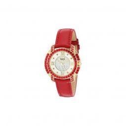 Womens Leather Mother Of Pearl Dial