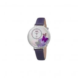 Womens Leather Mother of Pearl Dial