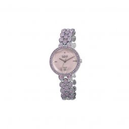 Women's Alloy with 120 glued Swarovski Crystals Pink Dial