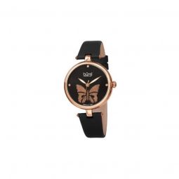 Women's Smooth Leather Black Dial