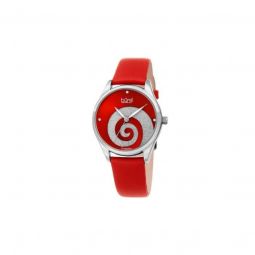 Women's Swirl Leather Red (Crystal Powder Swirl) Dial Watch