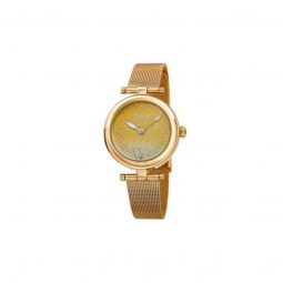 Women's Stainless Steel Mesh Gold and Silver Dial