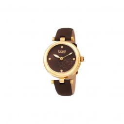 Women's Flower Marker Leather Brown (Floral Etches) Dial Watch