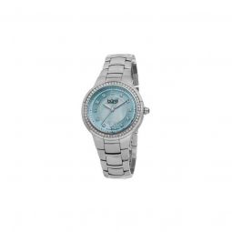 Women's Diamond Stainless Steel Light Blue Mother of Pearl Dial SS