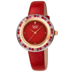 Quartz Diamond Red Dial Ladies Watch