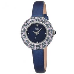 Quartz Diamond Crystal Blue Dial Ladies Watch