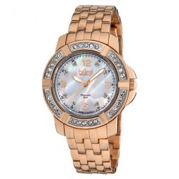 Mother of Pearl Dial Rose Rold-tone Ladies Watch