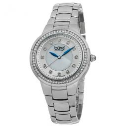 Silver-tone Steel Mother of Pearl Diamond Dial Ladies Watch