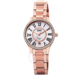 Rose Gold-Tone Stainless Steel Silver-Tone Diamond Dial Ladies Watch