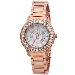 Mother of Pearl Dial Diamond Rose Gold-tone Brass Ladies Watch