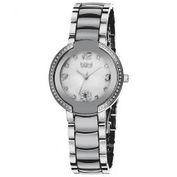 Mother of Pearl Dial Silver-tone Ceramic and Stainless Steel Ladies Watch