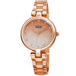 Rose Glitter Ombre Swarovski Crystal Dial Ladies Watch