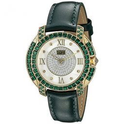 Mother Of Pearl Dial Green Crystal Ladies Watch