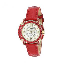 Mother of Pearl Dial Red Leather Ladies Watch