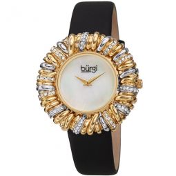 Twisted Bezel Quartz Crystal White Dial Ladies Watch