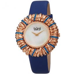 Twisted Bezel Quartz Crystal White Dial Ladies Watch