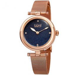 Blue Dial Rose Gold-tone Ladies Watch