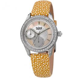 Mother Of Pearl Dial Ladies Polka Dot Leather Watch