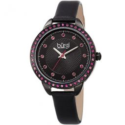 Quartz Crystal Black Dial Ladies Watch