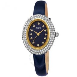 Crystal Blue Dial Blue leather Ladies Watch
