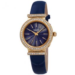 Blue Dial Blue Leather Ladies Watch
