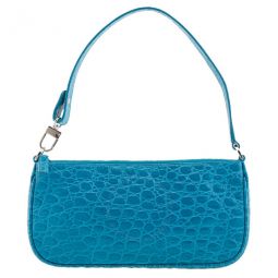 Ladies Azur Croco-Embossed Rachel Shoulder Bag